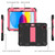 iPad 10th Gen 10.9 2022 Two-Color Robot Shockproof Silicone + PC Protective Tablet Case - Black + Rose Red