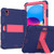 iPad 10th Gen 10.9 2022 Two-Color Robot Shockproof Silicone + PC Protective Tablet Case - Navy Blue + Rose Red