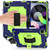 360 Degree Rotation Turntable Contrast Color Robot Shockproof Silicone + PC Protective Case with Holder iPad Air 2022 / 2020 10.9 / Pro 11 - 2020 - Navy Blue + Yellow Green