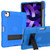 Contrast Color Robot Shockproof Silicone + PC Protective Case with Holder iPad Air 2022 / 2020 10.9 inch - Dark Blue Black