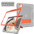 Contrast Color Robot Shockproof Silicone + PC Protective Case with Holder iPad Air 2022 / 2020 10.9 inch - Grey Orange