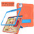 Contrast Color Robot Shockproof Silicone + PC Protective Case with Holder iPad Air 2022 / 2020 10.9 inch - Orange Blue