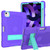 Contrast Color Robot Shockproof Silicone + PC Protective Case with Holder iPad Air 2022 / 2020 10.9 inch - Purple Mint Green