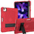 Contrast Color Robot Shockproof Silicone + PC Protective Case with Holder iPad Air 2022 / 2020 10.9 inch - Red Black