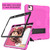 Contrast Color Robot Shockproof Silicone + PC Protective Case with Holder iPad Air 2022 / 2020 10.9 inch - Rose Red Black