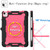 Contrast Color Shockproof Robot Silicone + PC Case with Wristband Holder iPad Air 2022 / 2020 10.9 - Black + Rose Red