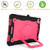 Contrast Color Shockproof Robot Silicone + PC Case with Wristband Holder iPad Air 2022 / 2020 10.9 - Black + Rose Red