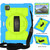 iPad Air 2020 / 2022 10.9 Silicone Hybrid PC Shockproof Tablet Case with Shoulder Strap - Bluish-Green
