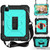 iPad Air 2022 / 2020 10.9 / Air 2022 Shockproof PC + Silicone Combination Case with Holder & Hand Strap & Shoulder Strap - Black + Mint Green