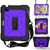 iPad Air 2022 / 2020 10.9 / Air 2022 Shockproof PC + Silicone Combination Case with Holder & Hand Strap & Shoulder Strap - Black + Purple