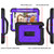 iPad Air 2022 / 2020 10.9 / Air 2022 Shockproof PC + Silicone Combination Case with Holder & Hand Strap & Shoulder Strap - Black + Purple