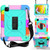 iPad Air 2022 / 2020 10.9 / Air 2022 Shockproof PC + Silicone Combination Case with Holder & Hand Strap & Shoulder Strap - Colorful + Mint Green