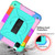 iPad Air 2022 / 2020 10.9 / Air 2022 Shockproof PC + Silicone Combination Case with Holder & Hand Strap & Shoulder Strap - Colorful + Mint Green