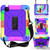 iPad Air 2022 / 2020 10.9 / Air 2022 Shockproof PC + Silicone Combination Case with Holder & Hand Strap & Shoulder Strap - Colorful + Purple