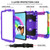 iPad Air 2022 / 2020 10.9 / Air 2022 Shockproof PC + Silicone Combination Case with Holder & Hand Strap & Shoulder Strap - Colorful + Purple