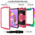 iPad Air 2022 / 2020 10.9 / Air 2022 Shockproof PC + Silicone Combination Case with Holder & Hand Strap & Shoulder Strap - Colorful + Rose Red