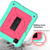 iPad Air 2022 / 2020 10.9 / Air 2022 Shockproof PC + Silicone Combination Case with Holder & Hand Strap & Shoulder Strap - Mint Green + Rose Red
