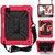 iPad Air 2022 / 2020 10.9 / Air 2022 Shockproof PC + Silicone Combination Case with Holder & Hand Strap & Shoulder Strap - Red + Black