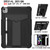 iPad Air 2022 / 2020 10.9 / iPad Pro 11 T-shaped Bracket Contrast Color Shockproof PC + Silicone Protective Case - Black+Black