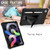 iPad Air 2022 / 2020 10.9 / iPad Pro 11 T-shaped Bracket Contrast Color Shockproof PC + Silicone Protective Case - Black+Black