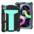 iPad Air 2022 / 2020 10.9 / iPad Pro 11 T-shaped Bracket Contrast Color Shockproof PC + Silicone Protective Case - Black+Mint Geen