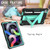 iPad Air 2022 / 2020 10.9 / iPad Pro 11 T-shaped Bracket Contrast Color Shockproof PC + Silicone Protective Case - Black+Mint Geen