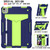 iPad Air 2022 / 2020 10.9 / iPad Pro 11 T-shaped Bracket Contrast Color Shockproof PC + Silicone Protective Case - Navy+Green
