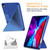 iPad Air 2022 / 2020 10.9 / Pro 11 - 2018 Cloth Texture Multi-folding Horizontal Flip PU Leather Shockproof Case with Holder & Sleep / Wake-up Function - Blue