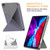 iPad Air 2022 / 2020 10.9 / Pro 11 - 2018 Cloth Texture Multi-folding Horizontal Flip PU Leather Shockproof Case with Holder & Sleep / Wake-up Function - Grey