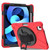 iPad Air 2022 / 2020 10.9 360 Degree Rotation PC + Silicone Protective Case with Holder & Hand-strap - Red