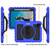 iPad Air 2022 / 2020 10.9 360 Degree Rotation PC + Silicone Shockproof Combination Case with Holder & Hand Grip Strap & Neck Strap & Pen Slot Holder - Blue
