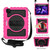 iPad Air 2022 / 2020 10.9 360 Degree Rotation PC + Silicone Shockproof Combination Case with Holder & Hand Grip Strap & Neck Strap & Pen Slot Holder - Hot Pink