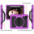 iPad Air 2022 / 2020 10.9 360 Degree Rotation PC + Silicone Shockproof Combination Case with Holder & Hand Grip Strap & Neck Strap & Pen Slot Holder - Purple