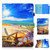 iPad Air 2022 / 2020 10.9 Colored Drawing Stitching Horizontal Flip Leather Case with Holder & Card Slots & Sleep / Wake-up function - Blue Sky Starfish