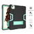 iPad Air 2022 / 2020 10.9 Contrast Color Robot Shockproof Silicon + PC Protective Case with Holder & Pen Slot - Black + Mint Green