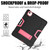 iPad Air 2022 / 2020 10.9 Contrast Color Robot Shockproof Silicon + PC Protective Case with Holder & Pen Slot - Black + Rose Red