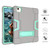 iPad Air 2022 / 2020 10.9 Contrast Color Robot Shockproof Silicon + PC Protective Case with Holder & Pen Slot - Grey + Mint Green
