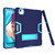 iPad Air 2022 / 2020 10.9 Contrast Color Robot Shockproof Silicon + PC Protective Case with Holder & Pen Slot - Navy Blue + Blue