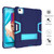 iPad Air 2022 / 2020 10.9 Contrast Color Robot Shockproof Silicon + PC Protective Case with Holder & Pen Slot - Navy Blue + Blue