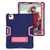 iPad Air 2022 / 2020 10.9 Contrast Color Robot Shockproof Silicon + PC Protective Case with Holder & Pen Slot - Navy Blue + Rose Red