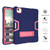 iPad Air 2022 / 2020 10.9 Contrast Color Robot Shockproof Silicon + PC Protective Case with Holder & Pen Slot - Navy Blue + Rose Red