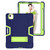 iPad Air 2022 / 2020 10.9 Contrast Color Robot Shockproof Silicon + PC Protective Case with Holder & Pen Slot - Navy Blue + Yellow-green