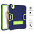 iPad Air 2022 / 2020 10.9 Contrast Color Robot Shockproof Silicon + PC Protective Case with Holder & Pen Slot - Navy Blue + Yellow-green