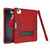 iPad Air 2022 / 2020 10.9 Contrast Color Robot Shockproof Silicon + PC Protective Case with Holder & Pen Slot - Red + Black