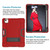 iPad Air 2022 / 2020 10.9 Contrast Color Robot Shockproof Silicon + PC Protective Case with Holder & Pen Slot - Red + Black