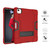 iPad Air 2022 / 2020 10.9 Contrast Color Robot Shockproof Silicon + PC Protective Case with Holder & Pen Slot - Red + Black