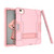 iPad Air 2022 / 2020 10.9 Contrast Color Robot Shockproof Silicon + PC Protective Case with Holder & Pen Slot - Rose Gold
