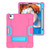 iPad Air 2022 / 2020 10.9 Contrast Color Robot Shockproof Silicon + PC Protective Case with Holder & Pen Slot - Rose Red + Blue