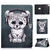 iPad Air 2022 / 2020 10.9 Electric Pressed Colored Drawing Horizontal Flip Leather Case with Holder & Card Slots & Sleep / Wake-up Function - Music Leopard