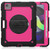 iPad Air 2022 / 2020 10.9 Shockproof Black Silica Gel + Colorful PC Protective Case - Black+Hot Pink